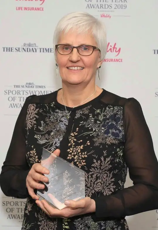Clare Griffin with her 2019 Sunday Times Vitality Grassroots Sportswoman of the Year Award