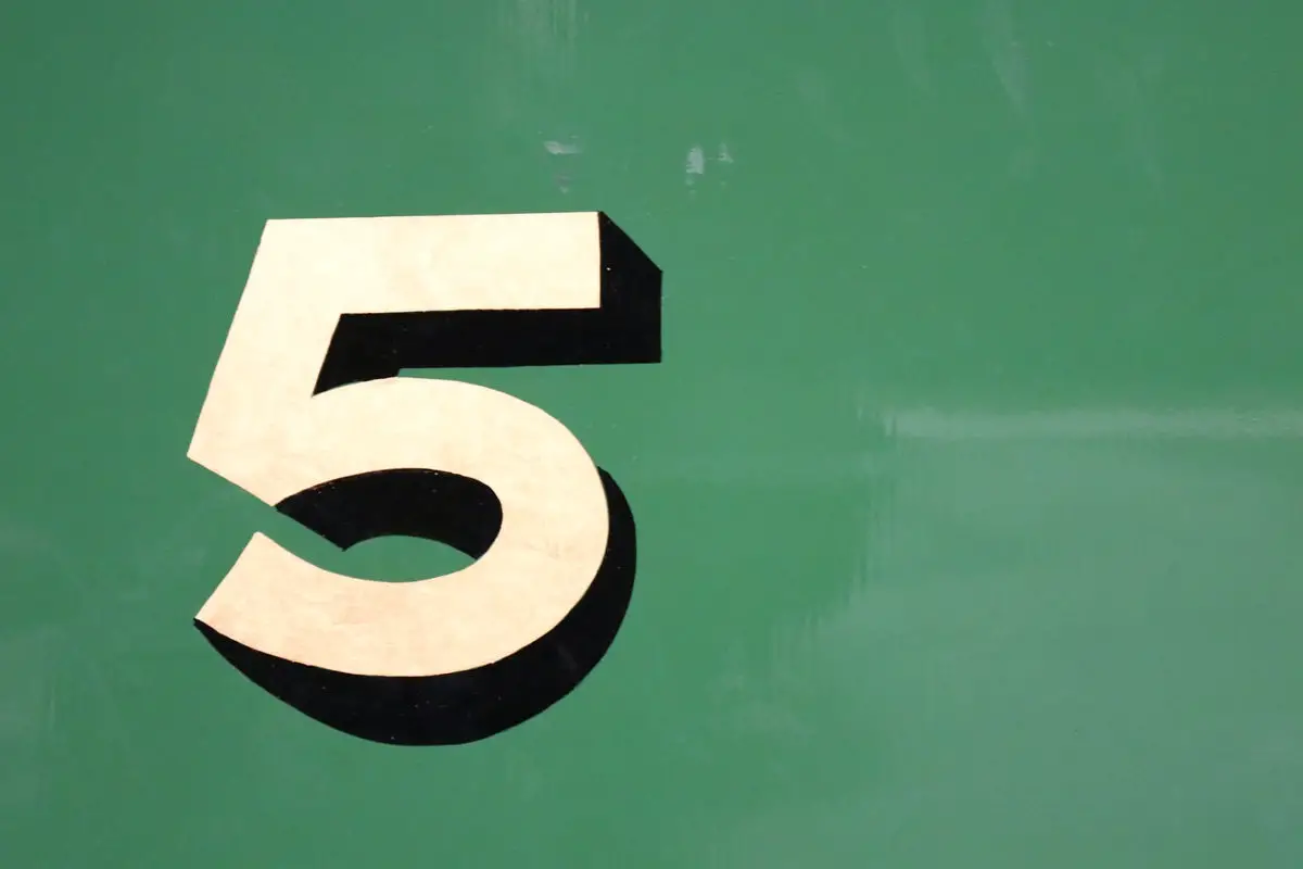 the number 5 on a green background by Tony Hand