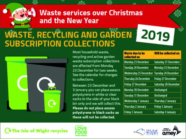 Waste collection calendar 2019/20