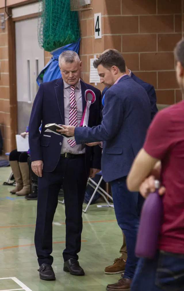 Karl Love talking to fellow Isle of Wight councillor Stephen Hendry