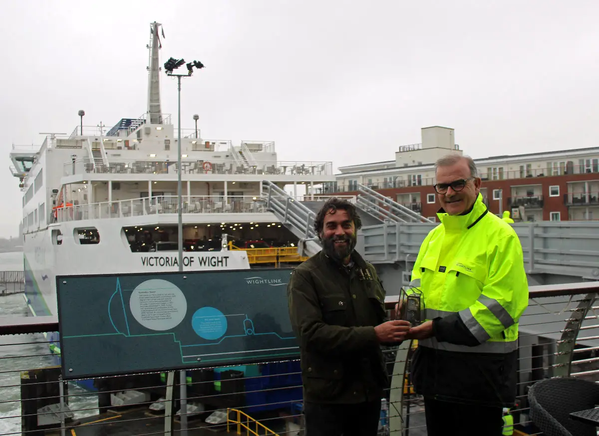 Jarvis Smith from the P.E.A. Awards, in association with Octopus Energy, presents Wightlink’s Keith Greenfield with the Travel Award