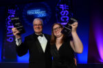 Mike Anderson (CEO) and Victoria Anderson-Matthew (Business Development Officer) from IPL with their two South Coast Technology awards.