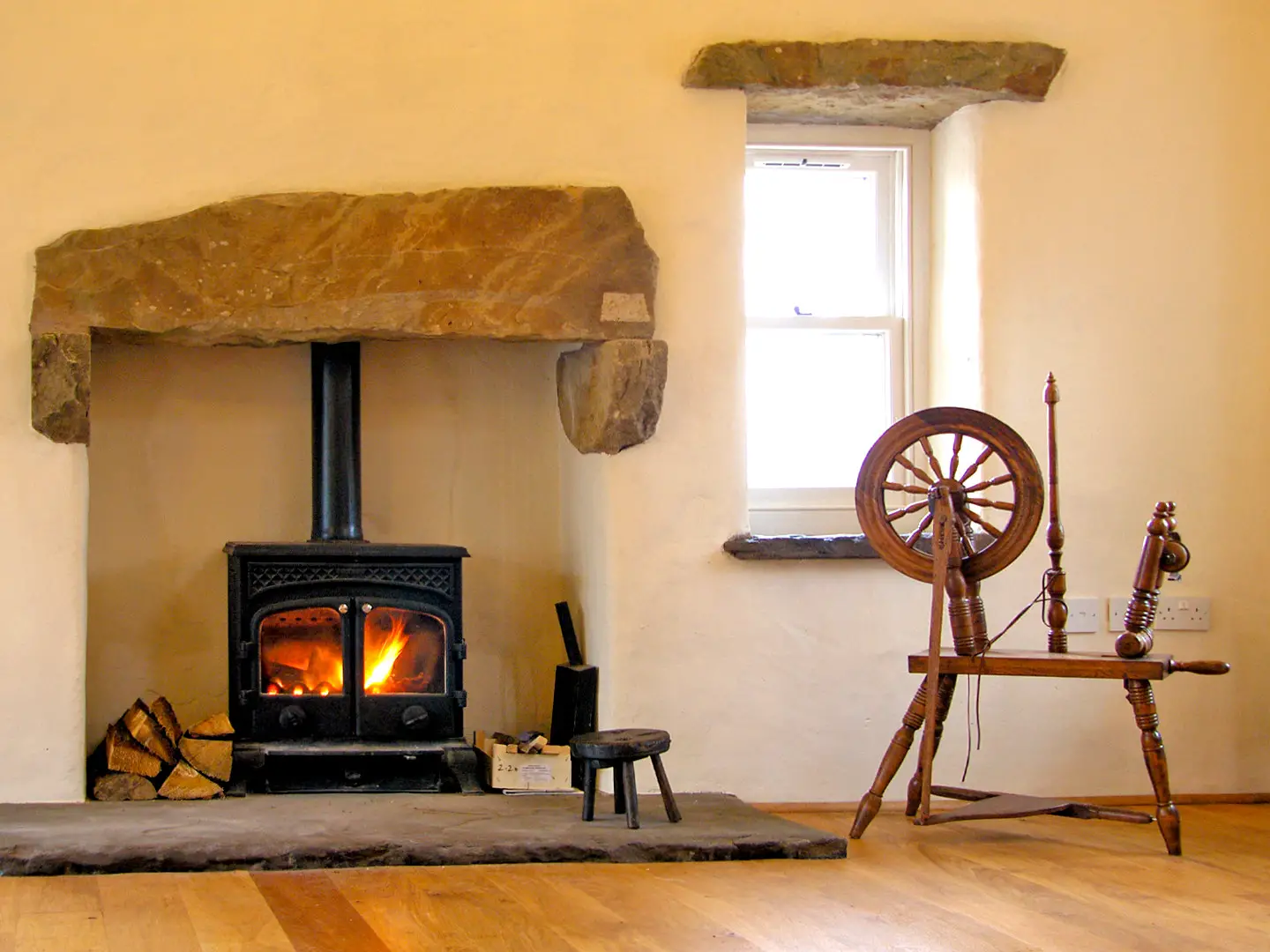 woodburning stove in cottage