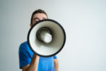 youth rocks - david speaking in a megaphone