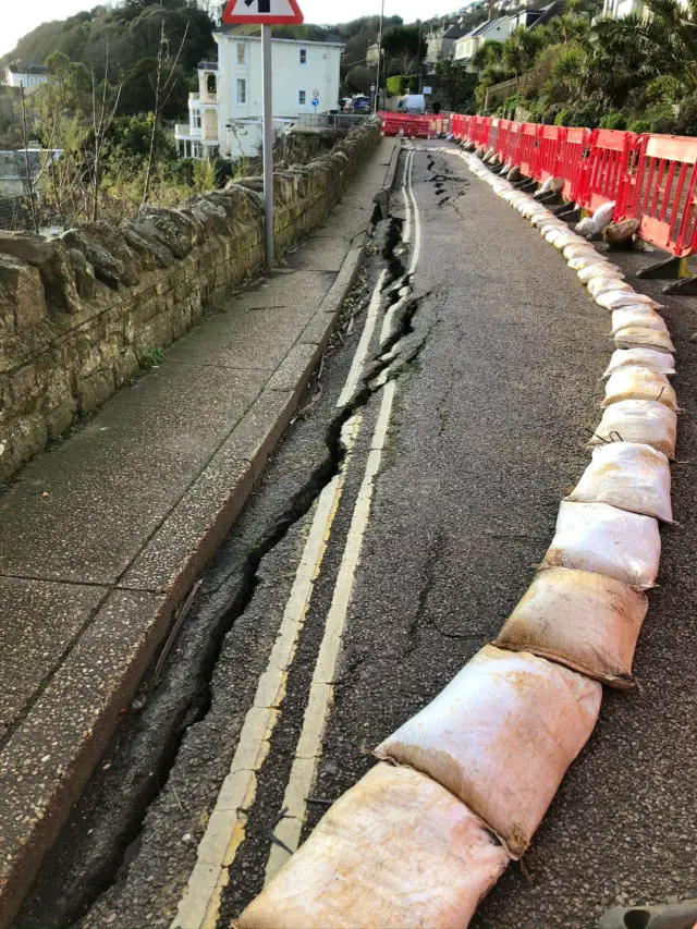 Cracks widening on Belgrave Road
