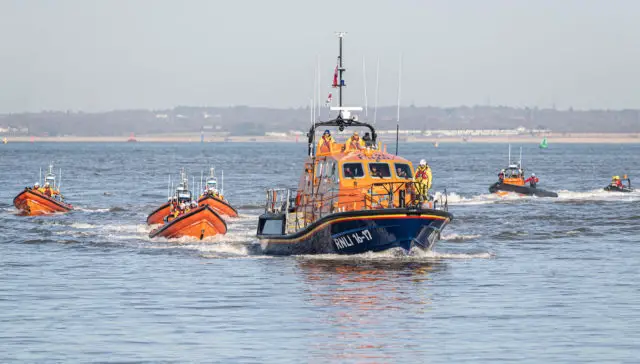 RNLI and Independent lifeboats out on the water
