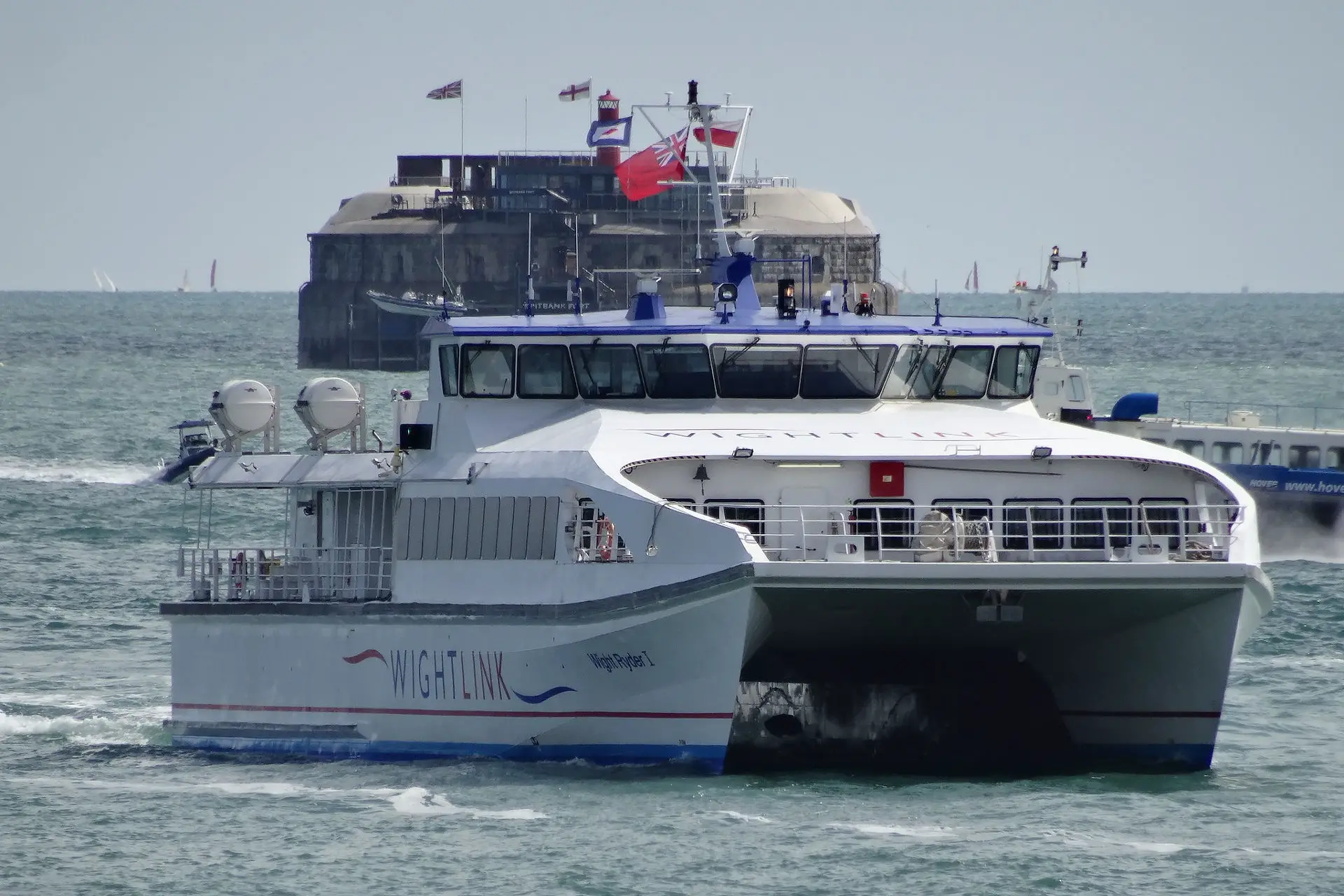 wight ryder passing a sea fort