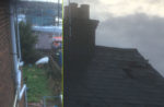 Roof tiles gone and boat in garden