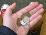loose change in hand