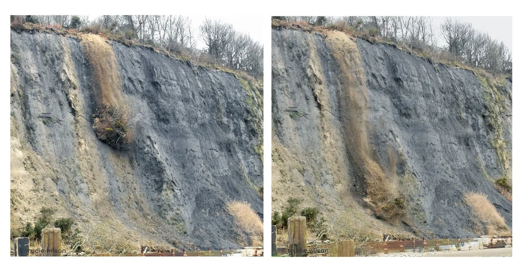 trudie wilson captured the cliff fall at Shanklin