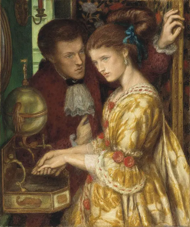 Painting by Dante Gabriel Rossetti of woman washing her hands