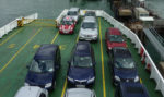 cars on ferry deck
