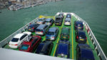 cars on ferry deck