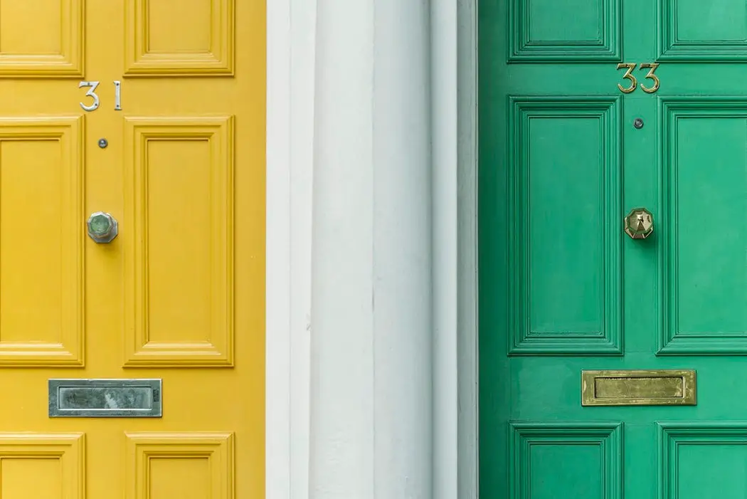yellow door and green door - 31 33