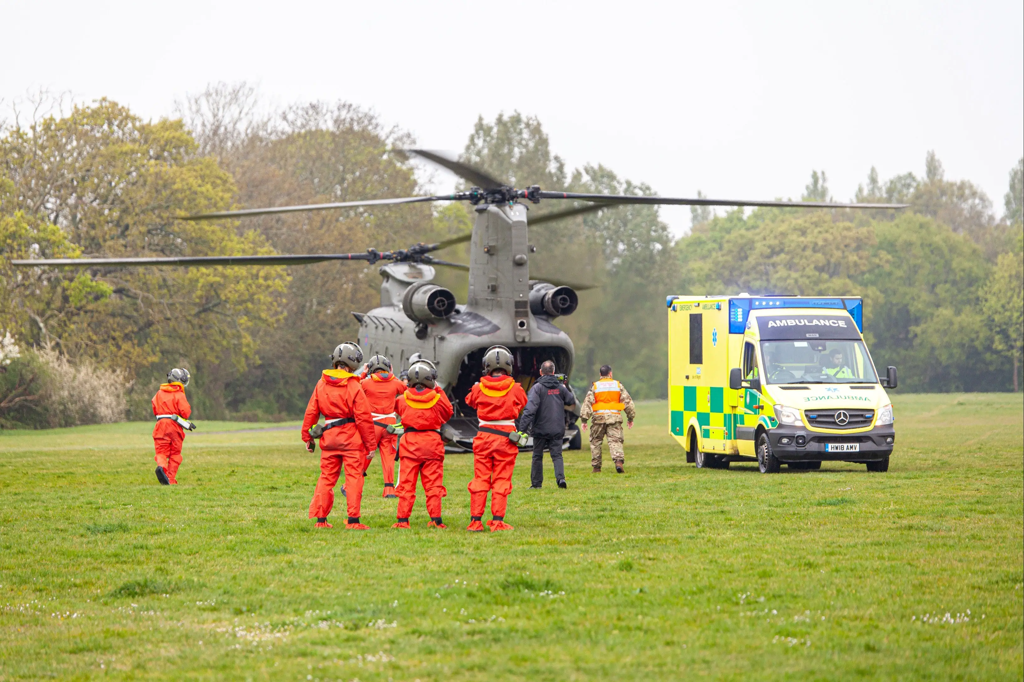RAF Chinook and Ambulance Service at Seaclose Park