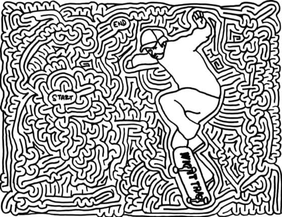 Free maze puzzles from Wight Trash drawn by World Record holder