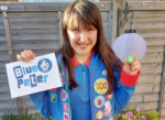 Bethany with her blue peter badge and certificate