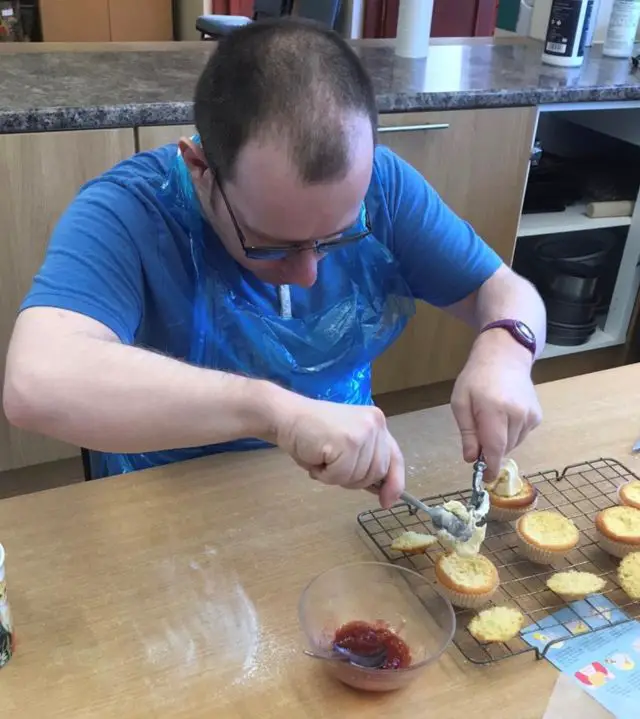 Making butterfly cakes at The Phoenix Project