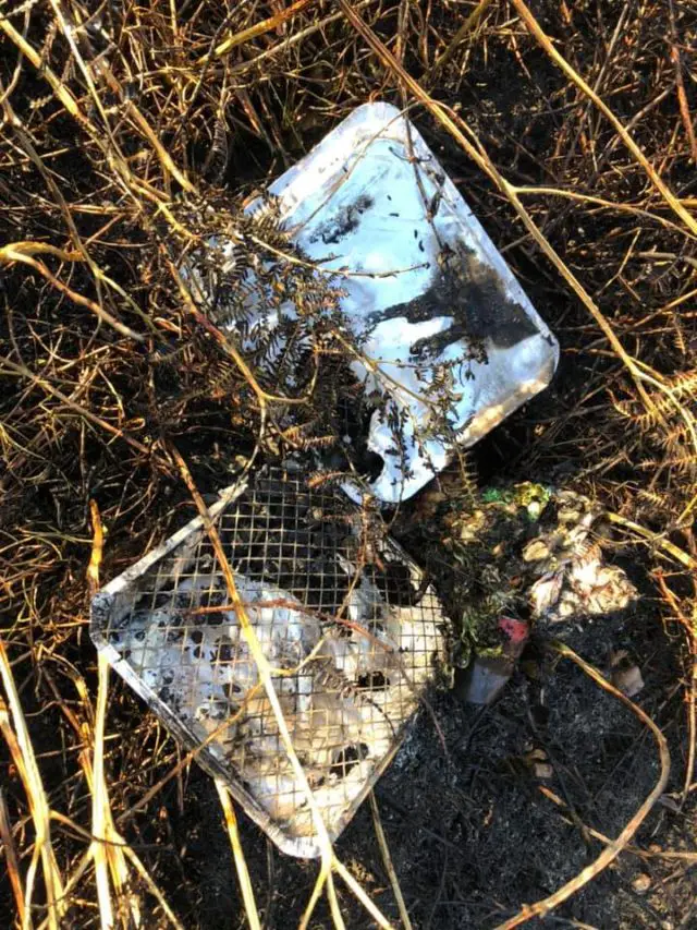 Discarded BBQs that caused the Alum Bay fire by Freshwater Fire Station