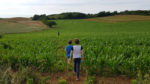 Don't Drill the Wight site - children walking through field