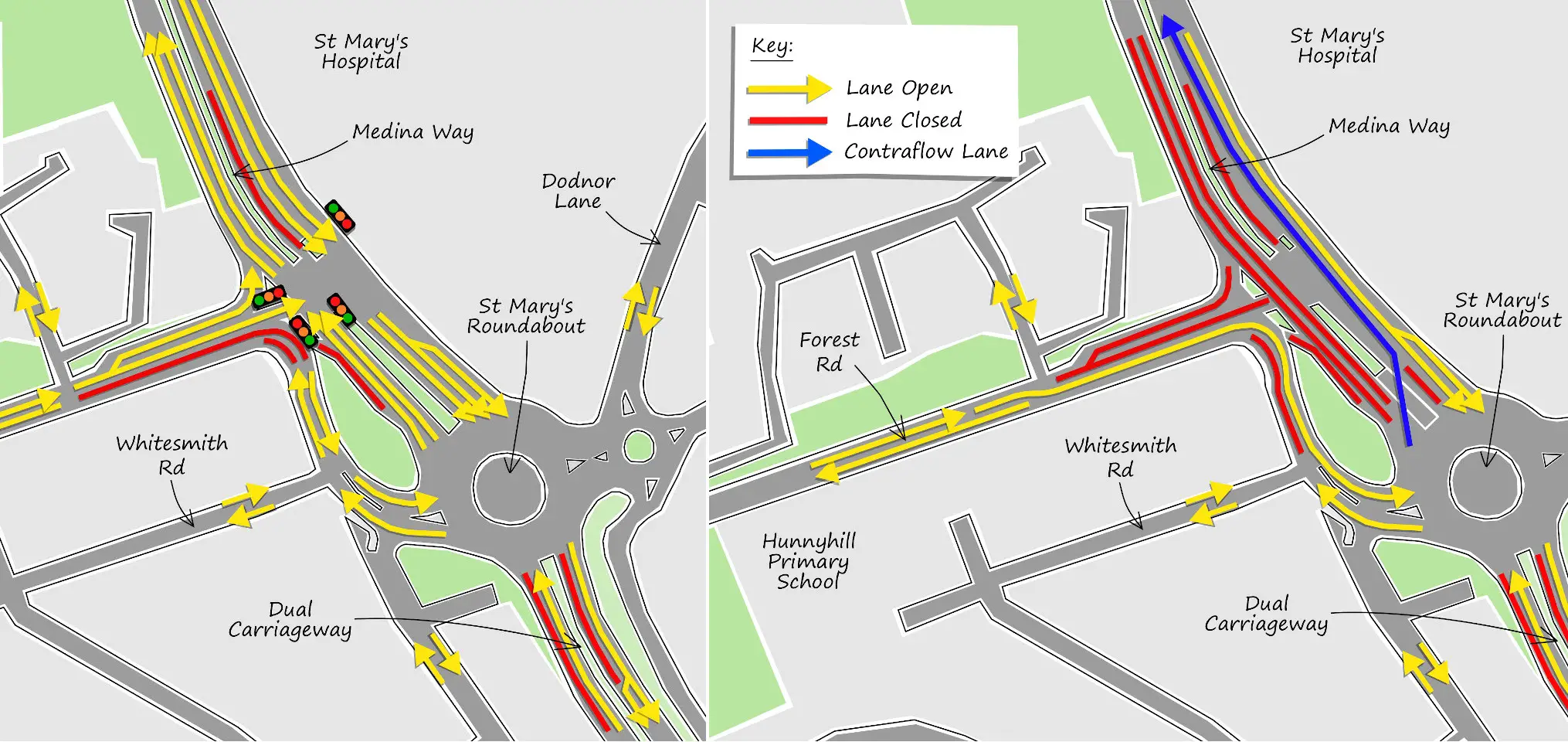 st mary's roundabout work - maps for july august
