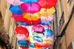 umbrella canopy above street