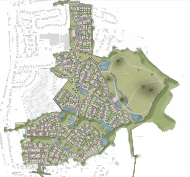 West Acre Park plans viewed from above