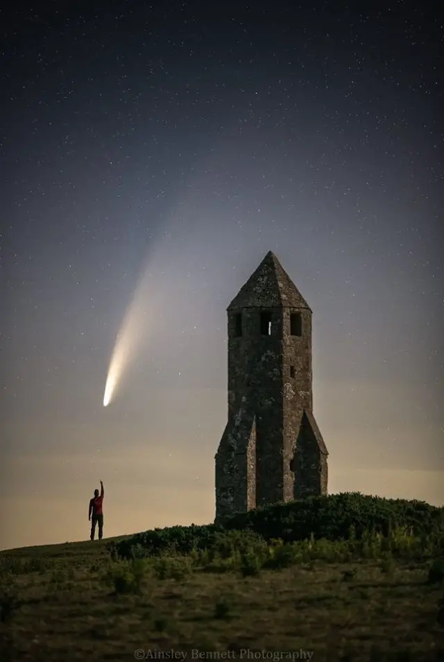 The Neowise Comet passing St Catherine's Oratory by Ainsley Bennett