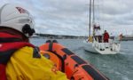 Cowes lifeboat with yacht that had steering problems