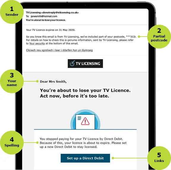 official version of tv licensing email