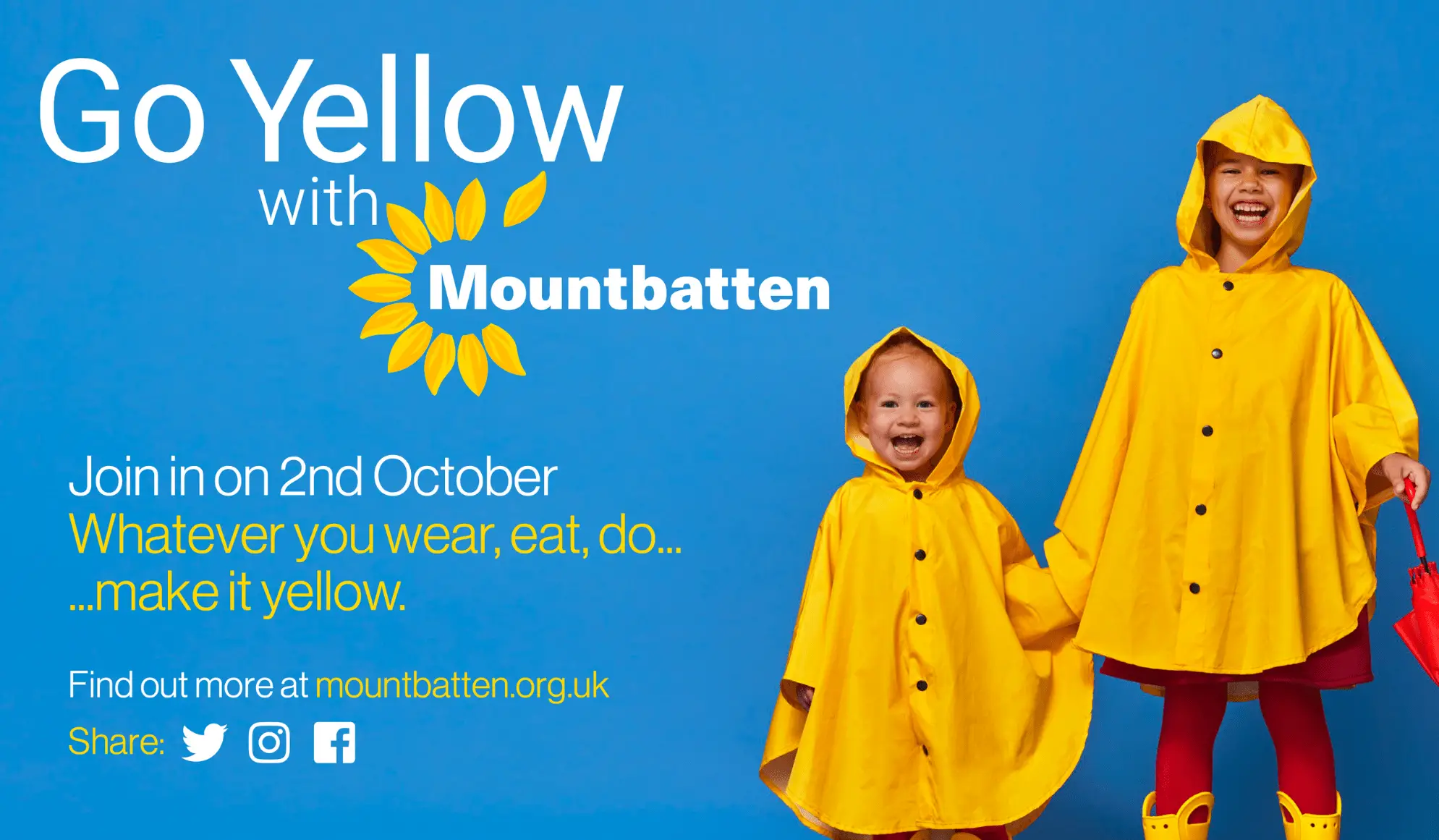 Go Yellow 2020 poster feature two children in yellow raincoats