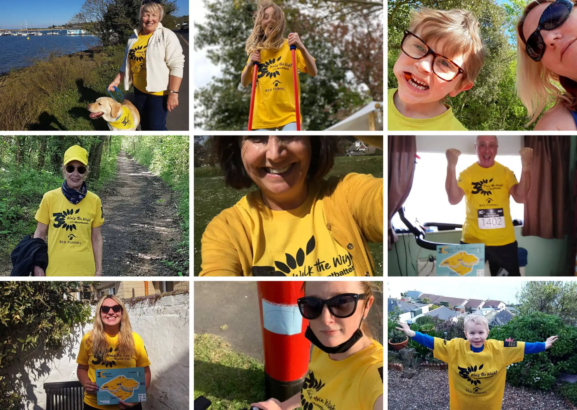 Montage of Walk the Wight your Way participants