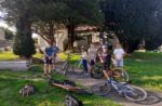 SWAY cyclists in churchyard
