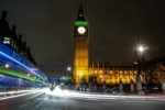 UK parliament at night