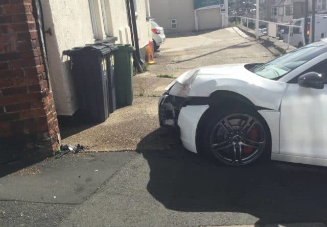 The Audi after the collision by Christopher Jackson