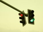 traffic lights on green and red