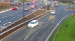 Shot of cars using the new St Mary's junction