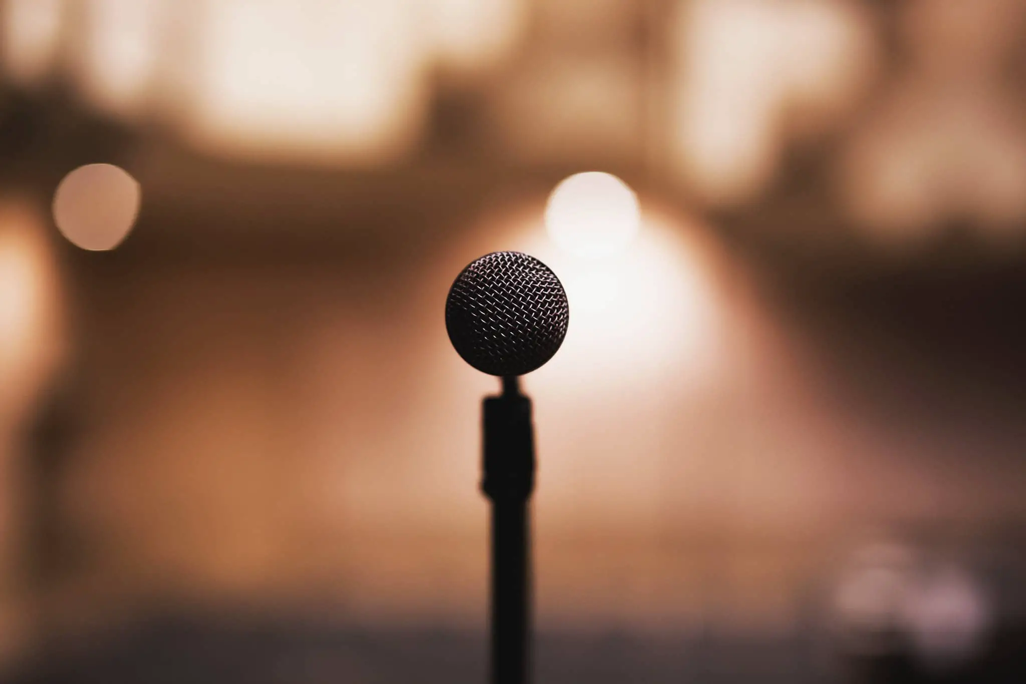 microphone with blurry background