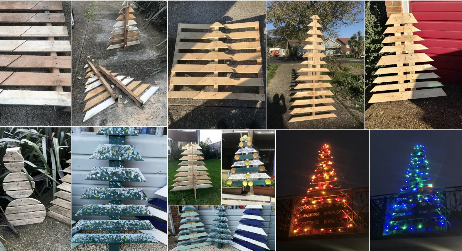 Christmas trees made from pallets