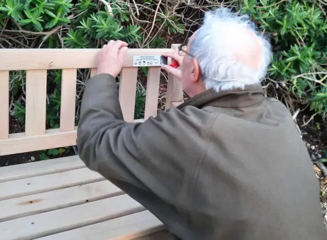 John Carter fitting Daphne's bench