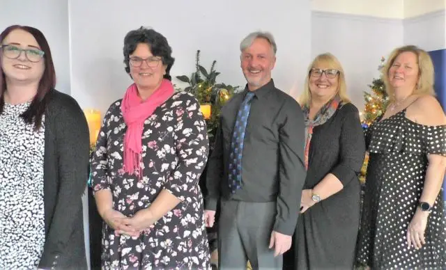 Sight for Wight Staff (from left to right) Jasmine Edwards, Susan Earley, Chris Cane, Elaine Bricknell, Lisa Hollyhead (CEO)