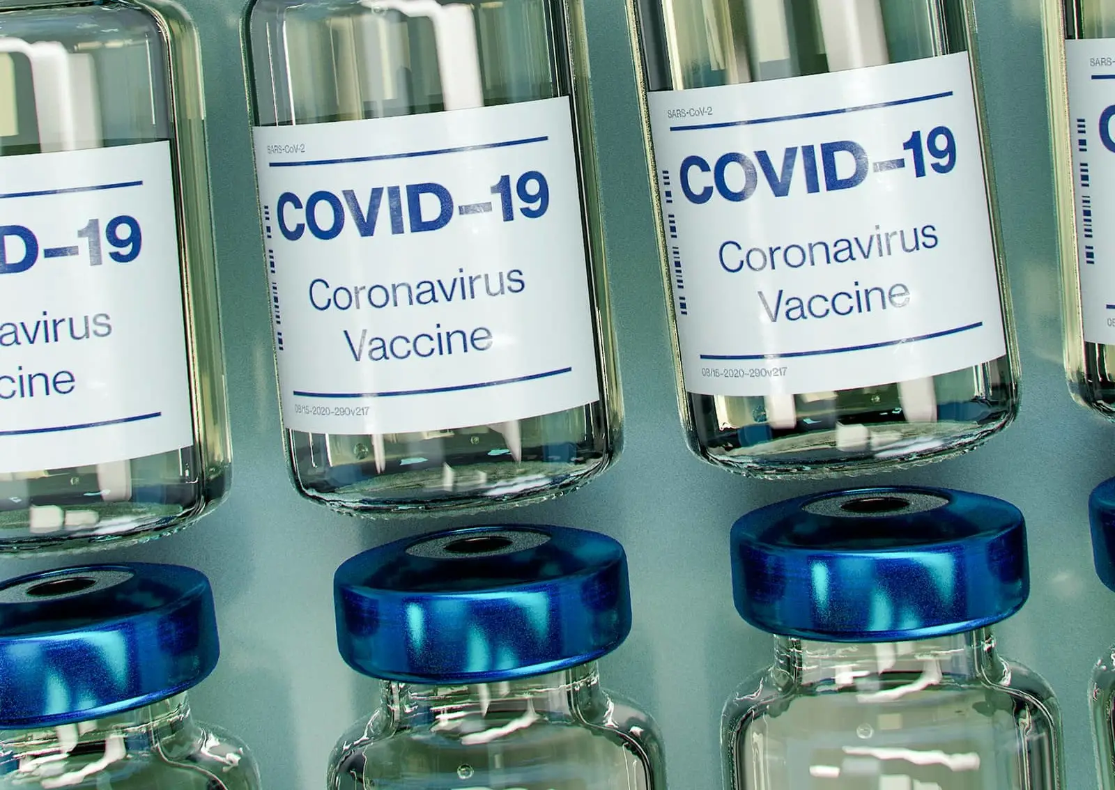 Mocked up covid-19 vaccine bottles