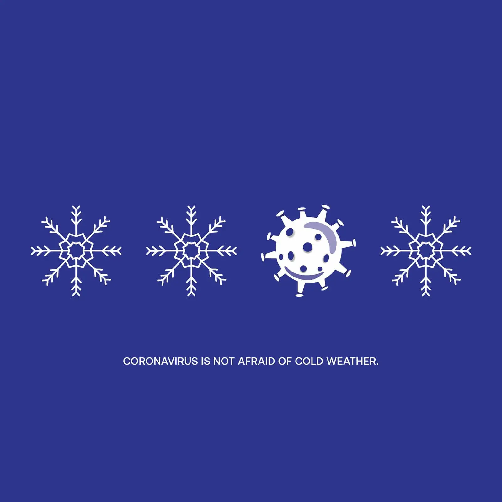 covid is not afraid of cold weather illustration by United Nations