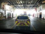 on ferry during stay in vehicles period with emergency vehicles
