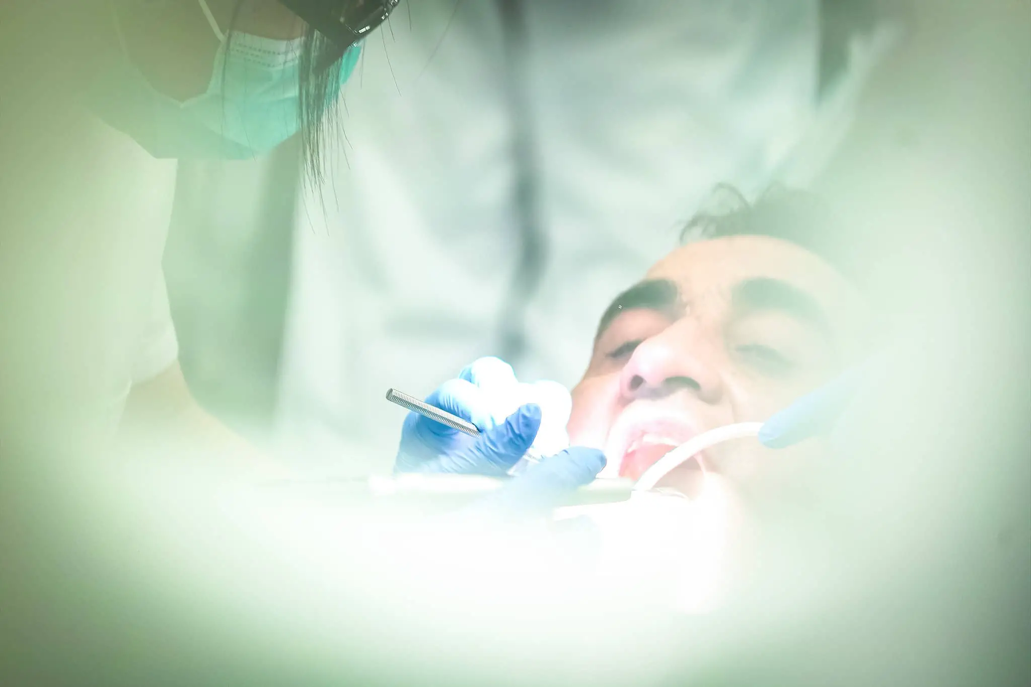 person being treated by a dentist