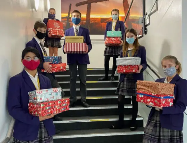 Shoebox donations from Christ the King College