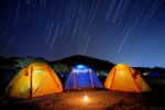 tents beneath the Geminid Meteor shower