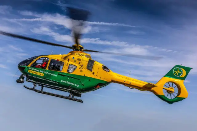 Hampshire and Isle of Wight Air Ambulance in the sky