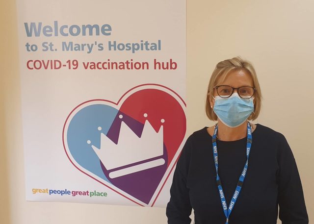 Maggie Oldham at the vaccination hub