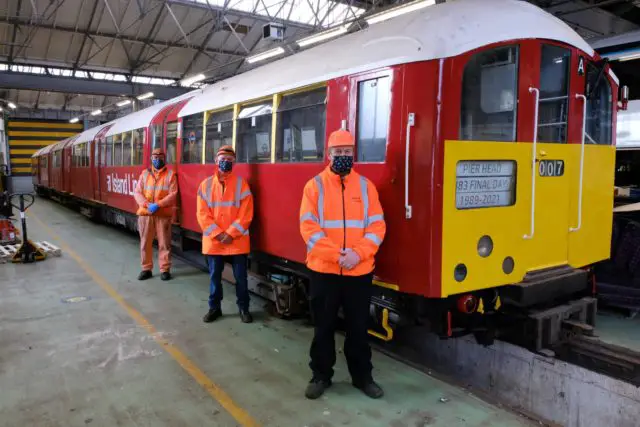 Maintenance Fitters at Ryde depot L-R Kieran Heatherington, Tony Long and Ian Butcher Interim Depot Manager